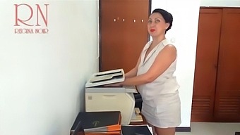 Seductive Secretary In Lingerie Gets Caught Masturbating On Camera