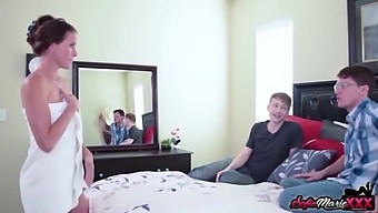 Big Tits And Big Ass Stepmom Sofie Marie Takes On Two Guys In A Wild Threesome