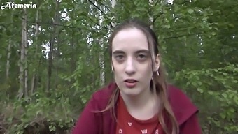 Amateur Girlfriend Gives A Deepthroat Blowjob In The Woods And Swallows My Cum