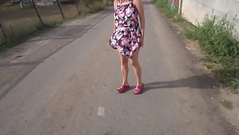 Public Exposure In A Restaurant Without Underwear, Revealing Cleavage And Buttocks