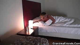 Two Youthful Penises Consumed By Mature Blonde Granny