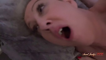 Horny Stepmom Mrs. Maggie Gets In On The Action With Her Stepson