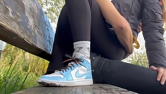A Daring Public Encounter With A Young And Attractive Blonde In A Park
