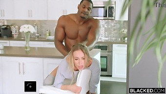 A Blonde Girl Gets A Handjob And Facial From A Black Man