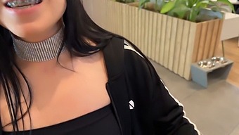A Beautiful Colombian Beauty Gets Some Amazing Oral Sex And Analingus At The Mall.